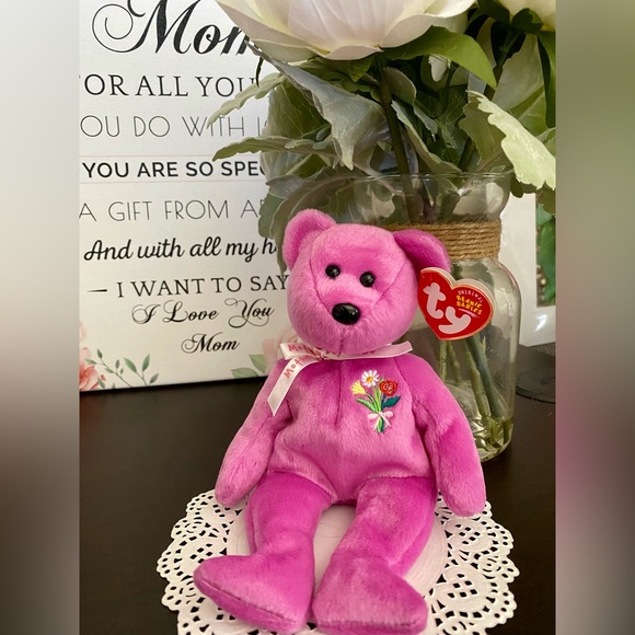 💐 “MOTHER” RETIRED TY BEANIE BABY BEAR. DATED 2004! MINT WITH MINT TAGS! - Picture 3 of 7